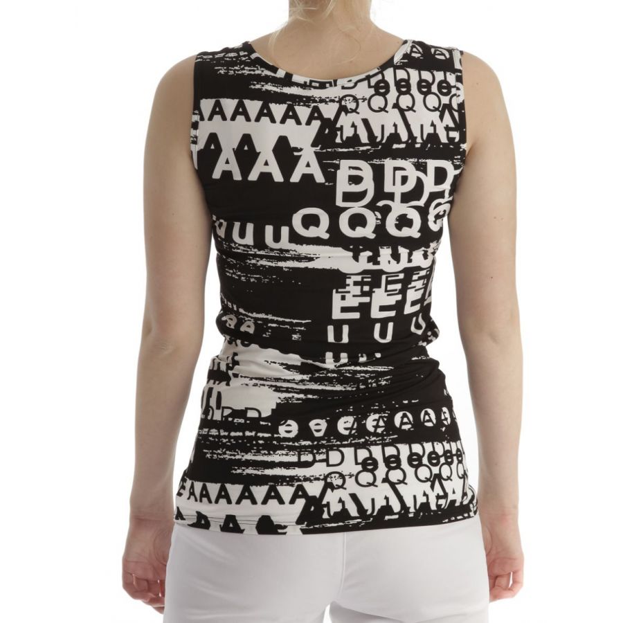 Only M Lina top print word zwart/wit 