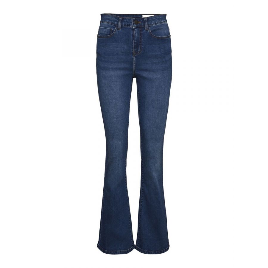 Noisy May Tall Sallie HW flare jeans med blue VI021 