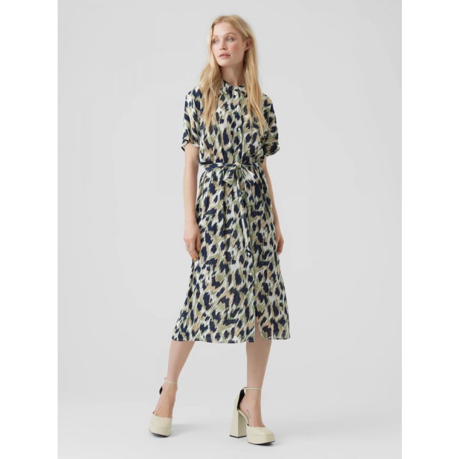 Vero Moda Tall Menny ss calf shirt dress navy blazer mette