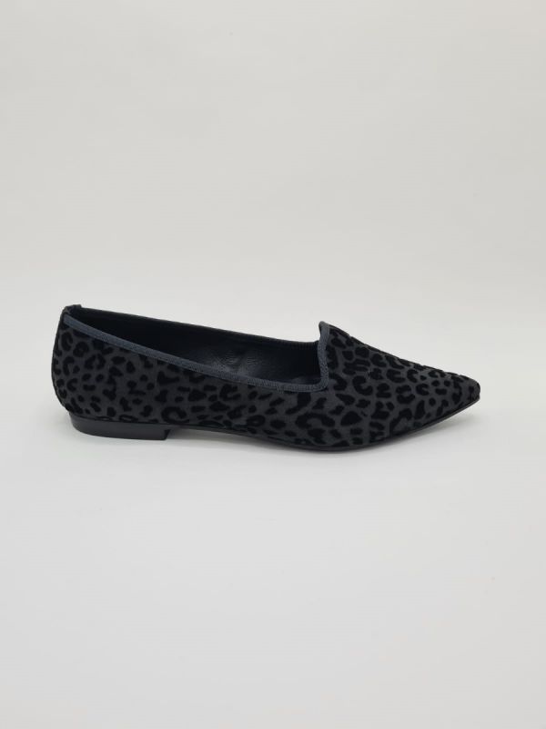 Frank Lindie loafer black velours print_1