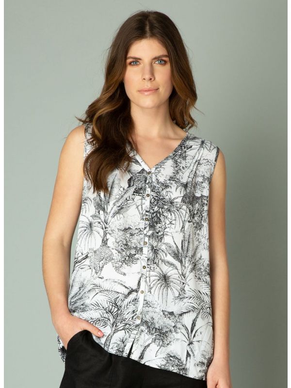 YEST Ilza blouse shirt black white_2