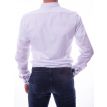 Venti Kent overhemd bodyfit wit print kraag blauw 