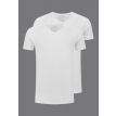 Slater Houston shirt basic fit V-neck slim white 2P 