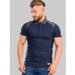 D555 Burgate polo shoulder detail blue 